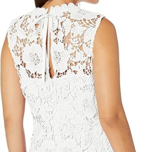 Nanette Lepore Top Medium Sleeveless White Crochet Shell - Picture 3 of 7